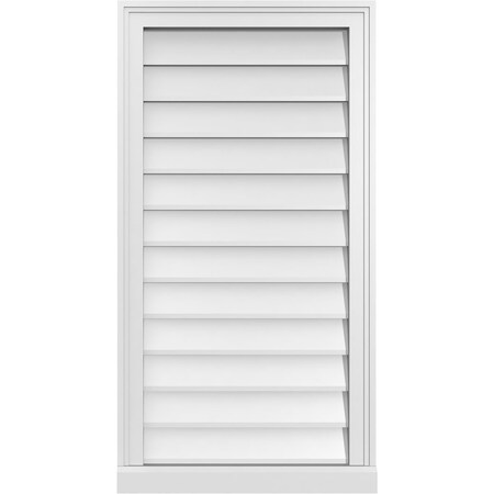Ekena Millwork Vertical Surface Mount PVC Gable Vent w/ 2"W x 2"H , Brickmould Sill Frame, 20"W x 38"H GVPVE20X3803SN